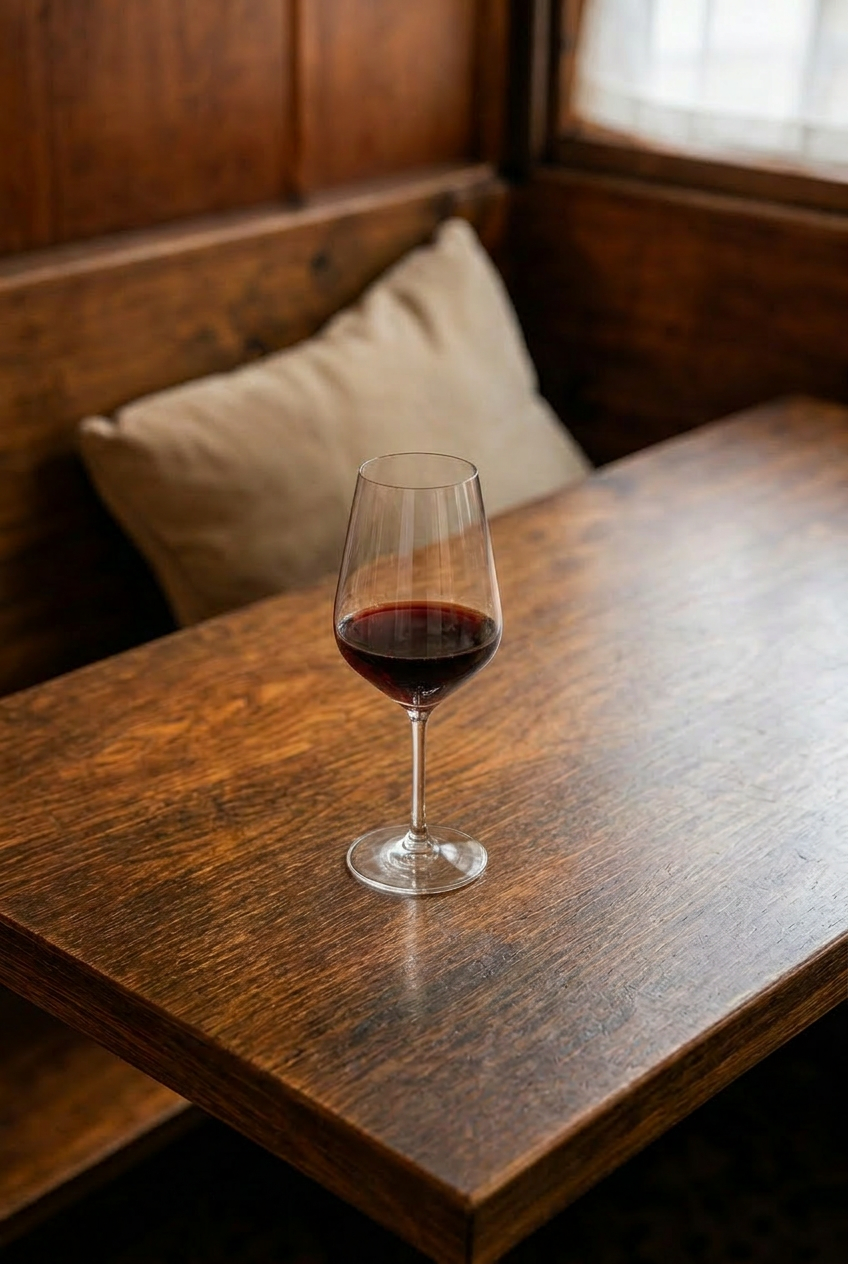 Glas Wein im Restaurant Amtshaus